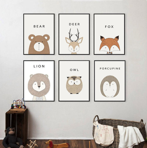 Decoration Poster Affiche Toile Animaux Cartoon Trendisy Decoration Interieure