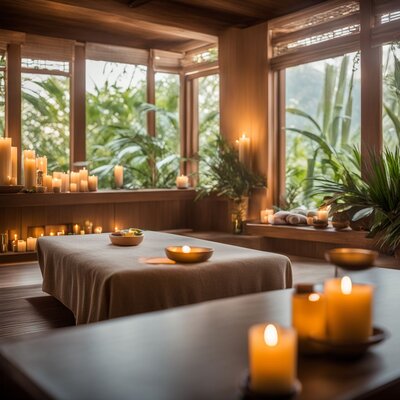 A spa room with calming decor and serene ambiance.