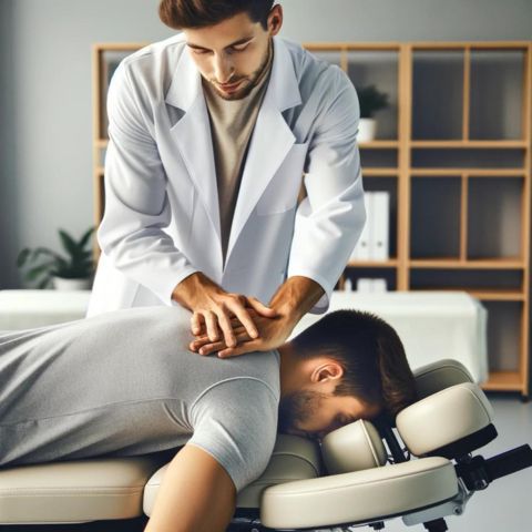 A person getting a chiropractic massage.
