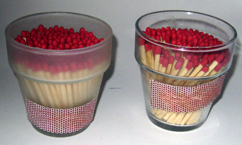 glass flower pot matchstick holders