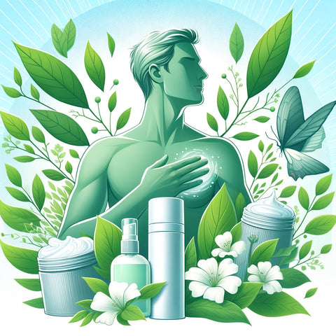 A person standing confidently in a lush, green field, surrounded by nature. The image exudes a sense of freshness and cleanliness, symbolizing the use of natural deodorant products for effective personal hygiene