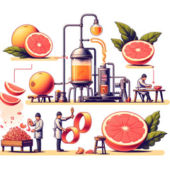 grapic image of the grapefruit essential oil extraction process