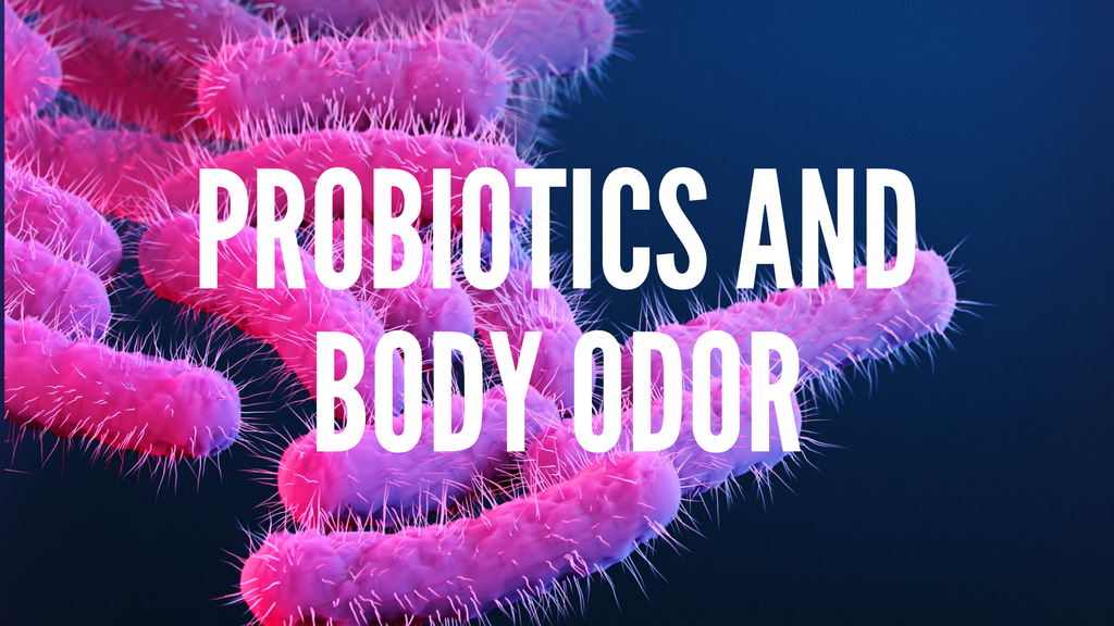 Imagine of bacteria with title probiotics and body odor overlayed