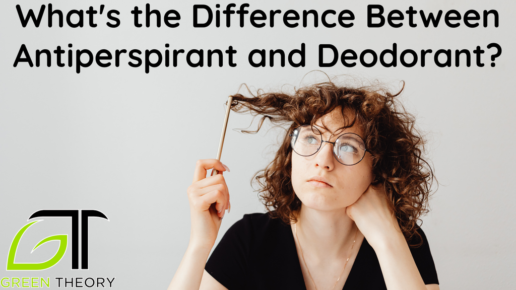 Image of a woman thinking with a pencil in her hair. Title "whats the difference between antiperspirant and deodorant?" above