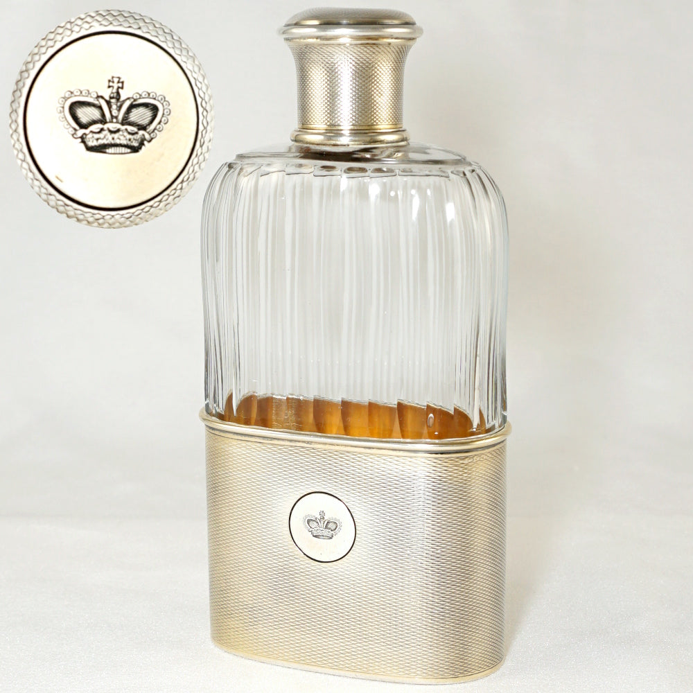 Antique French Sterling Silver Liquor Whiskey Hip Flask by Gustave Kel