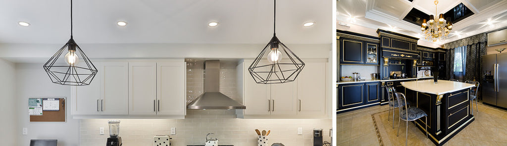 Downlight LED decorations in kitchens