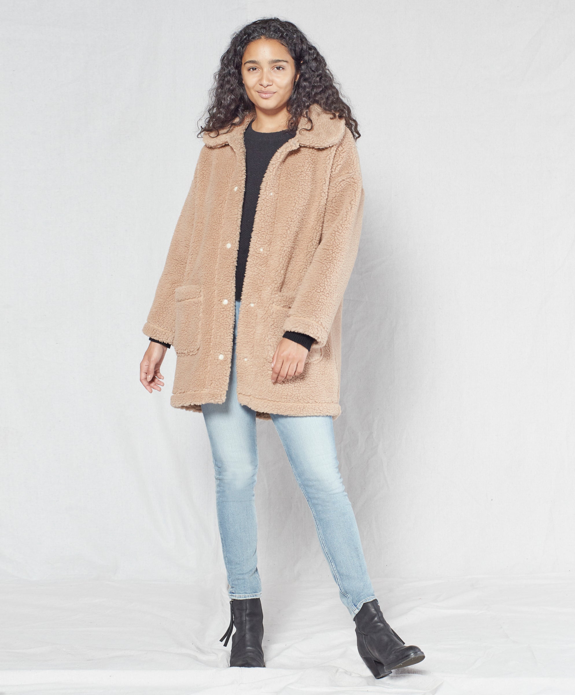 womens sherpa coat with hood