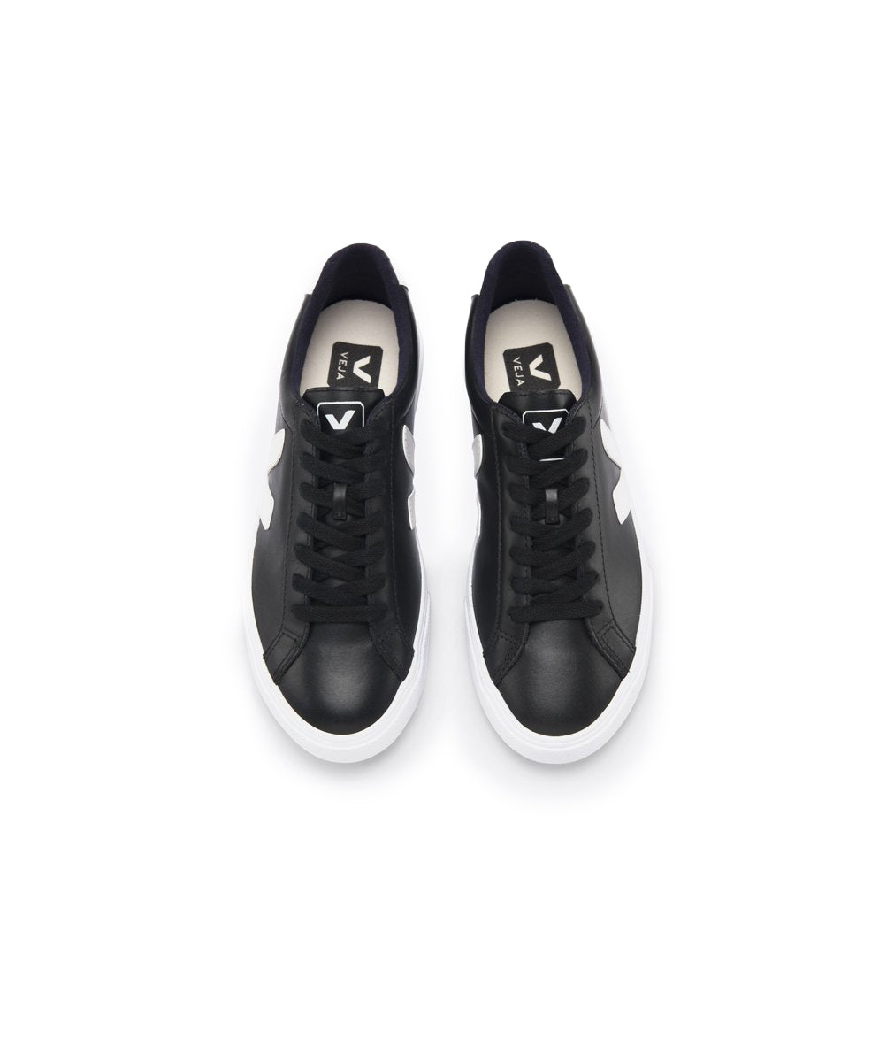 black leather sneakers white sole womens