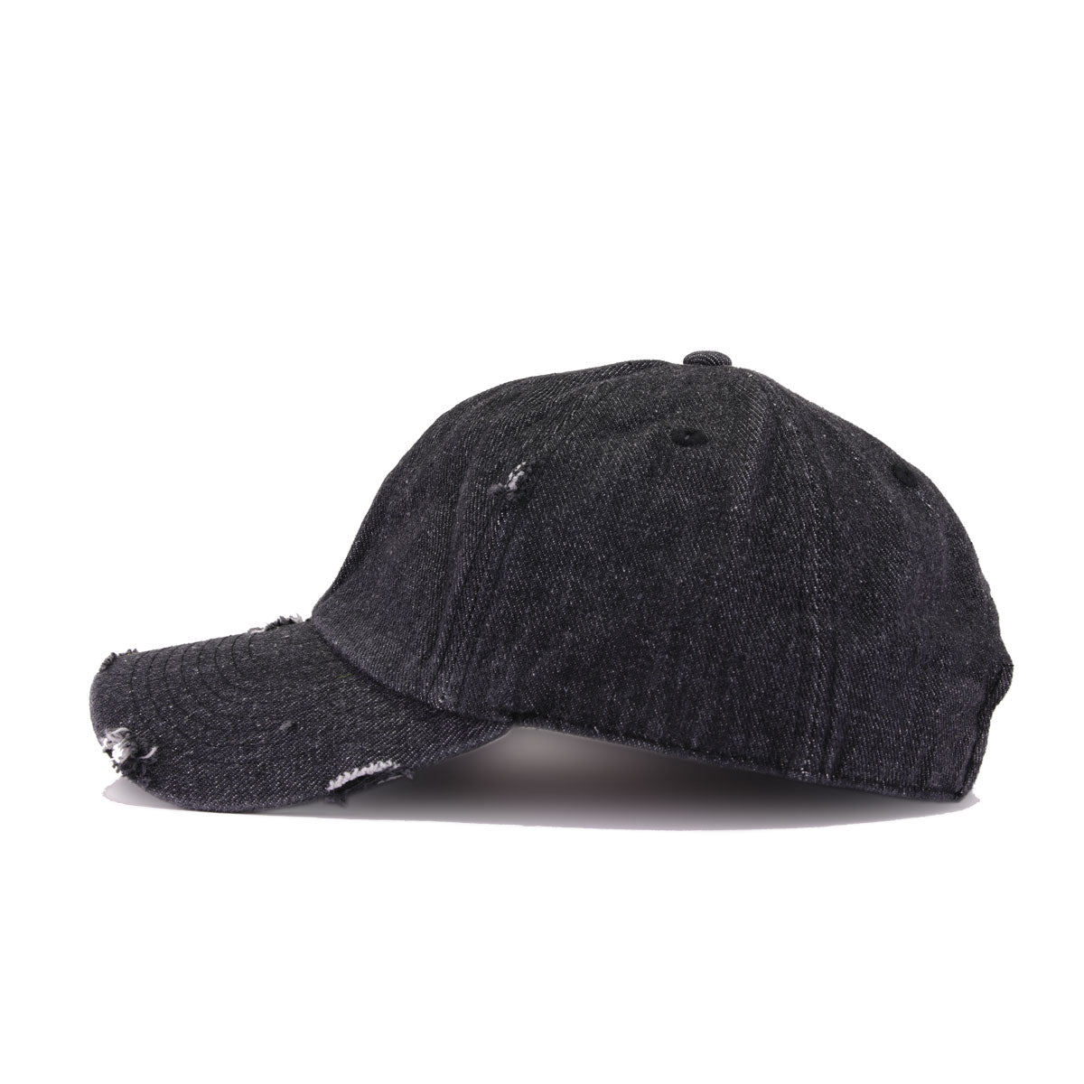 black denim baseball cap