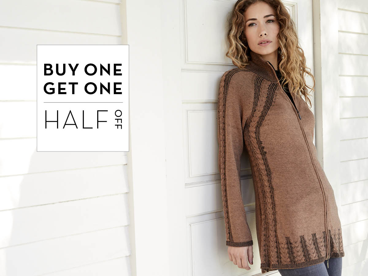 Buy one get one half off - sweaters shirts coats jackets ponchos for men and women 