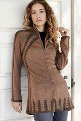 Womens cable zip cardigan - organic cotton sweater