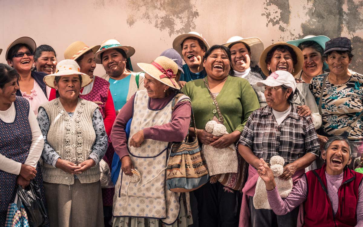 Artisan knitting group in Peruvian Highland community