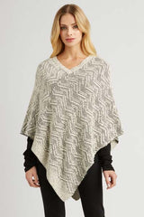 zig zag knit poncho - womens organic cotton poncho