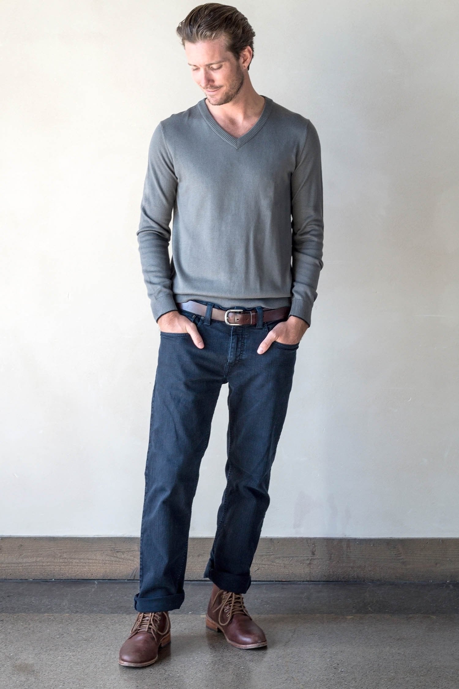 Mens V Neck Sweater | organic cotton sweaters – Indigenous