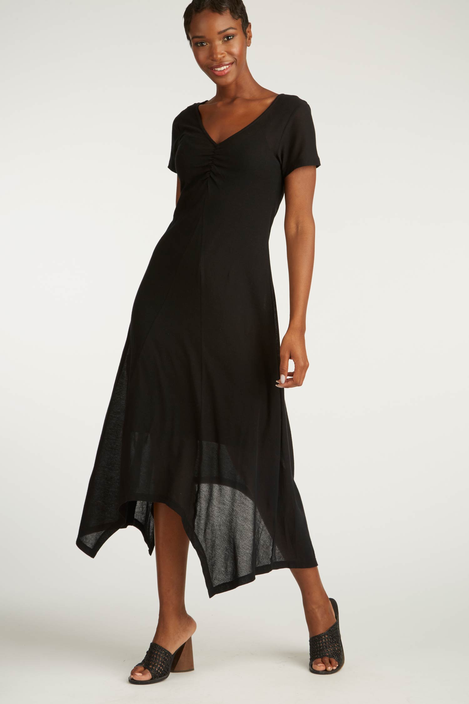 Womens Black Dress | Organic Cotton Crepe Maxi Dress ...