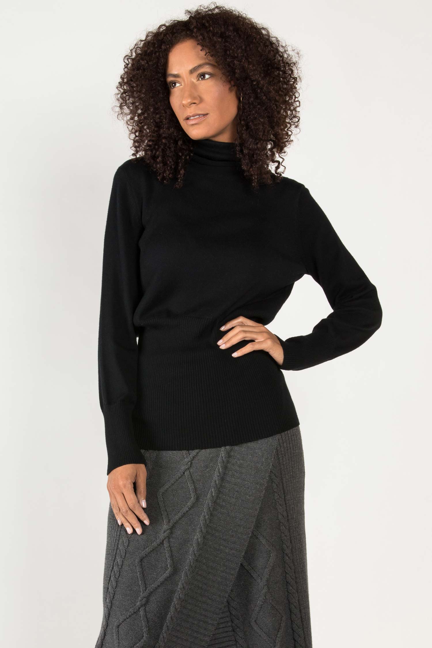 Womens Organic Cotton Blouse | Knit Turtleneck Sweater Top – Indigenous