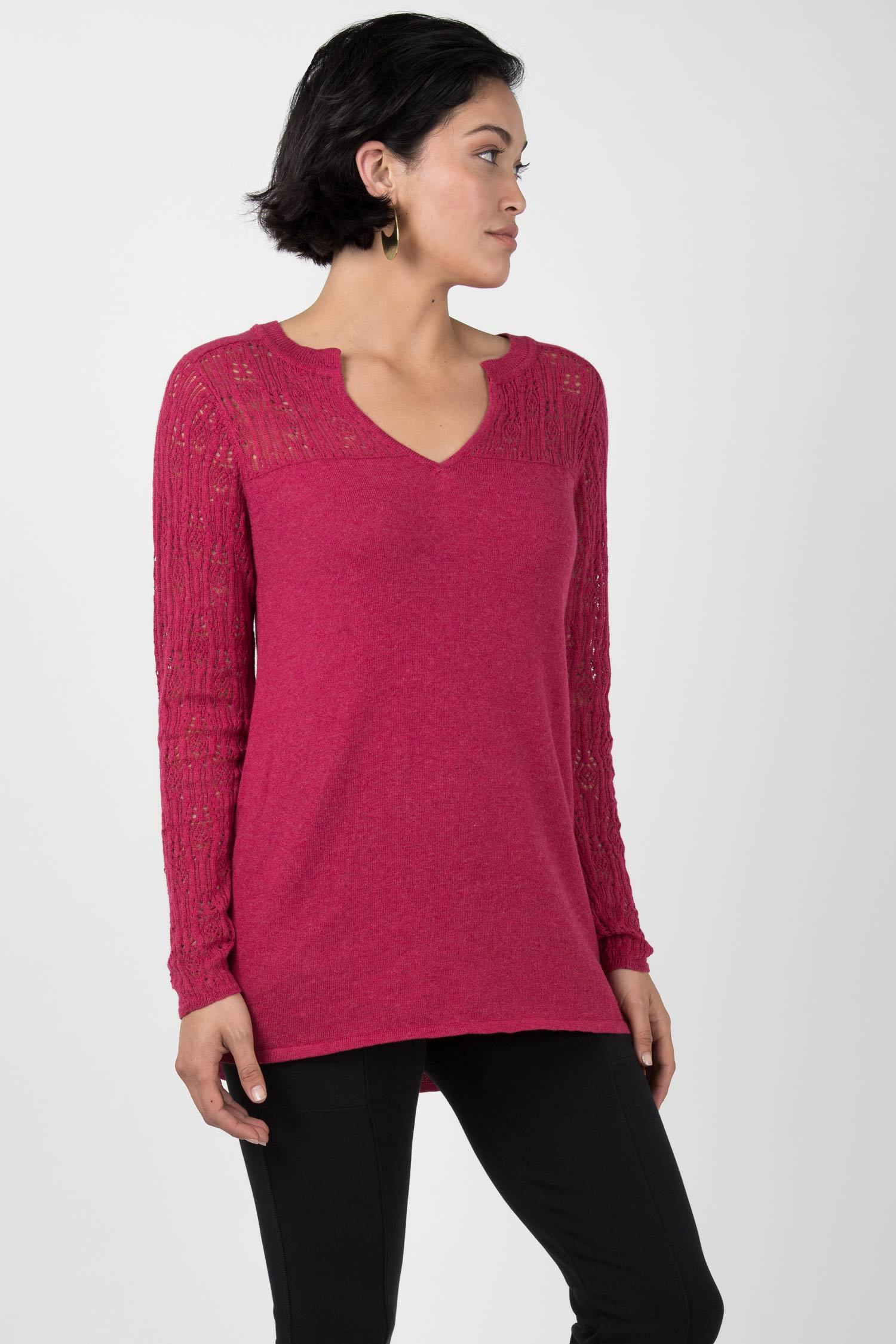 Pointelle Pullover Top