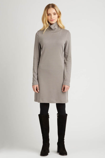 Black gray turtleneck sweater dress