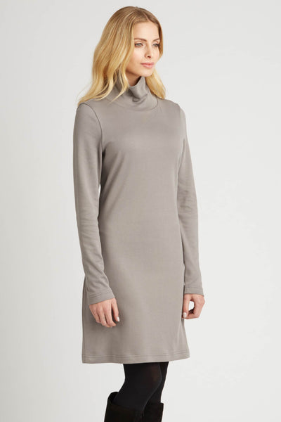 Blue grey turtleneck sweater dress outfit brands boutique