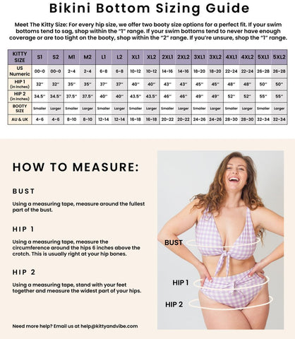 Photo of our sizing guide that ranges from sizes S through 5XL