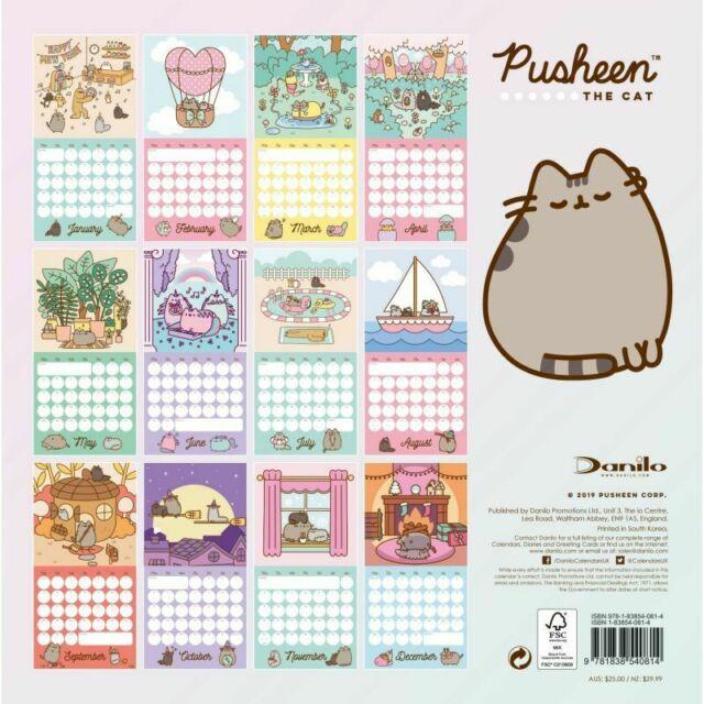 pusheen cat calendar 2019