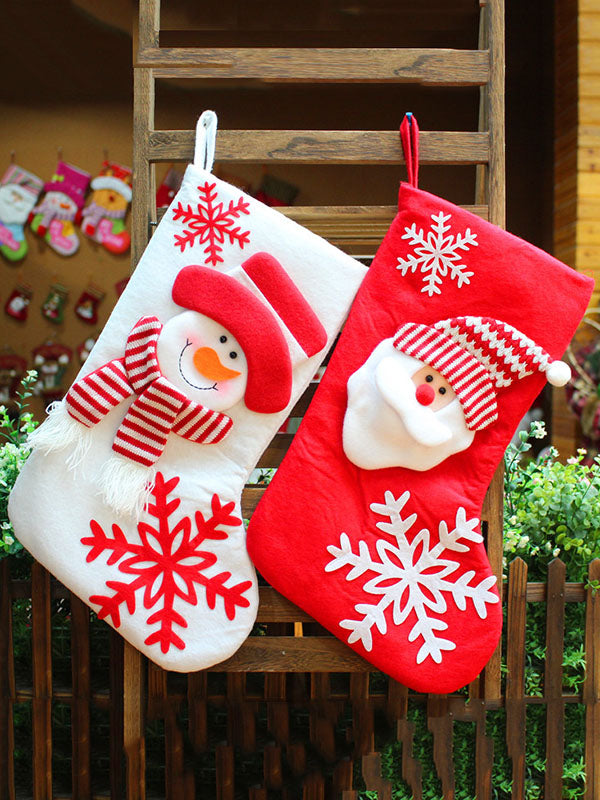Santa Claus Snowman Christmas Socks Gift Pouch Decoration Uoozee