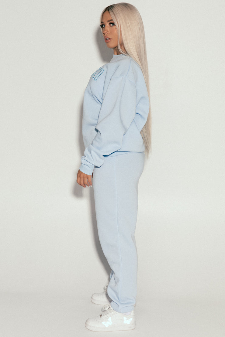 light blue sweats