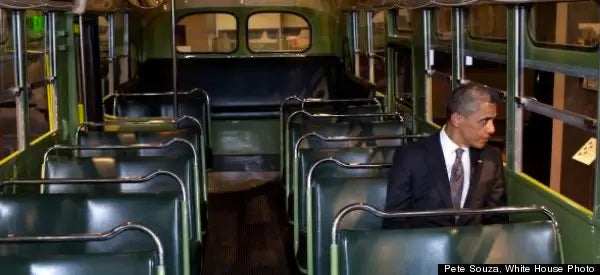 President Barack Obama Sits On The Famed Rosa Parks Bus