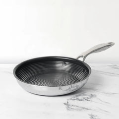 Circulon Clad Stainless Steel Frying Pan / Skillet with Hybrid SteelShield and Nonstick Technology, 25cm ,Silver