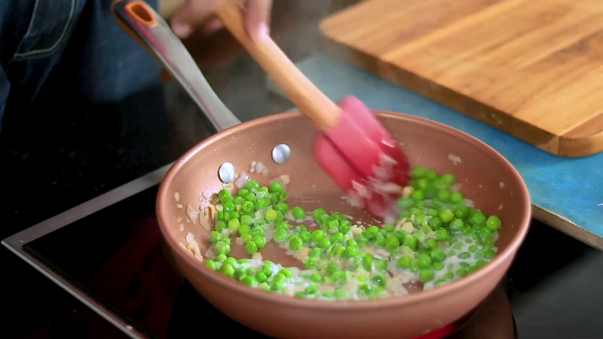 Beetroot Spaghetti With Creamy Peas image 1