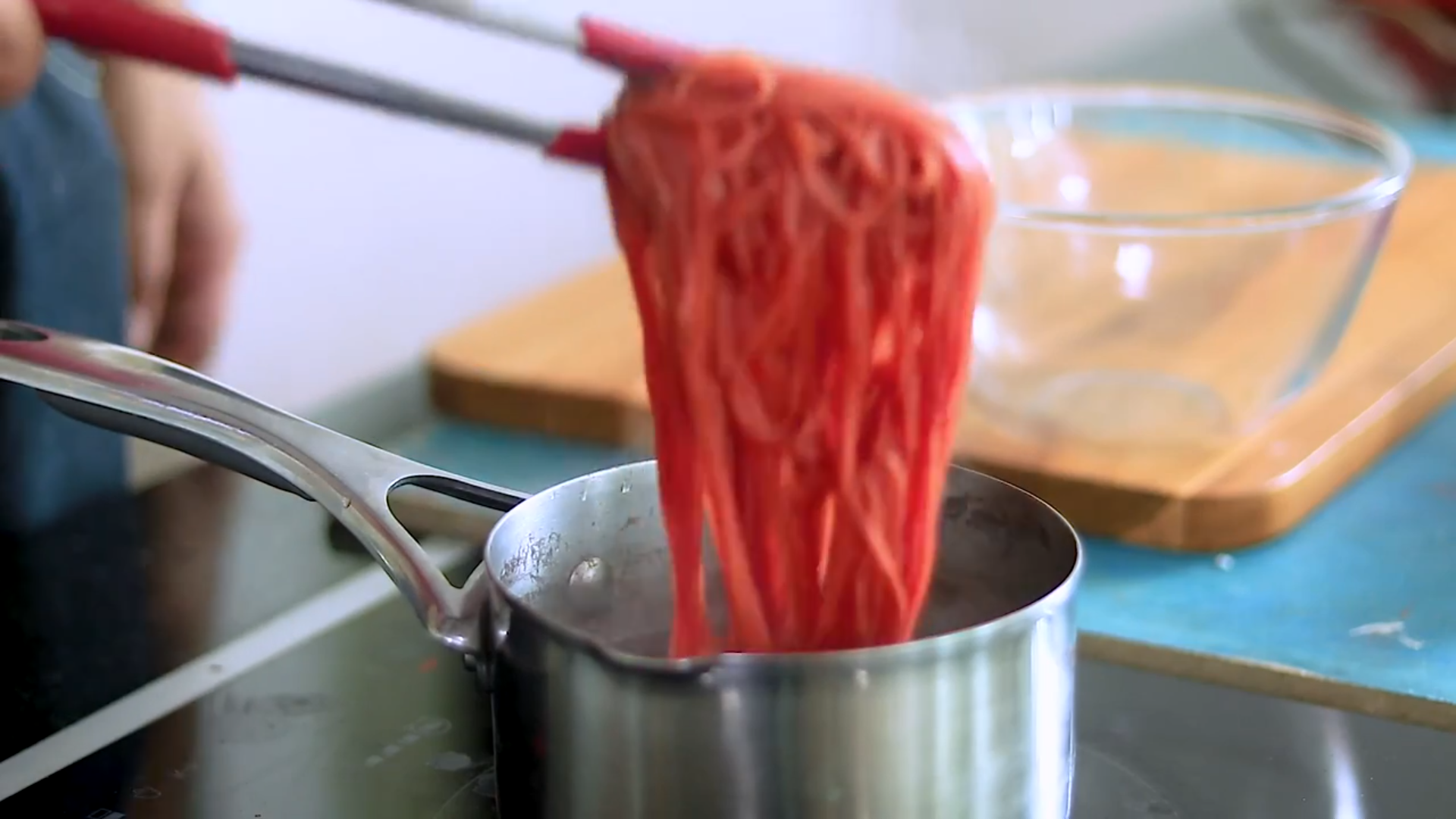 Beetroot Spaghetti With Creamy Peas image 3