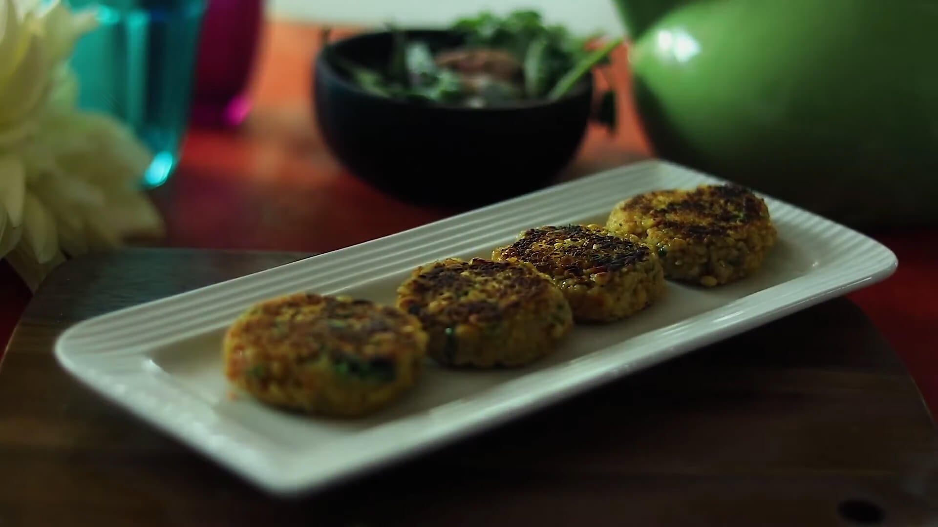 Daliya and Pine Nut Tikki 
