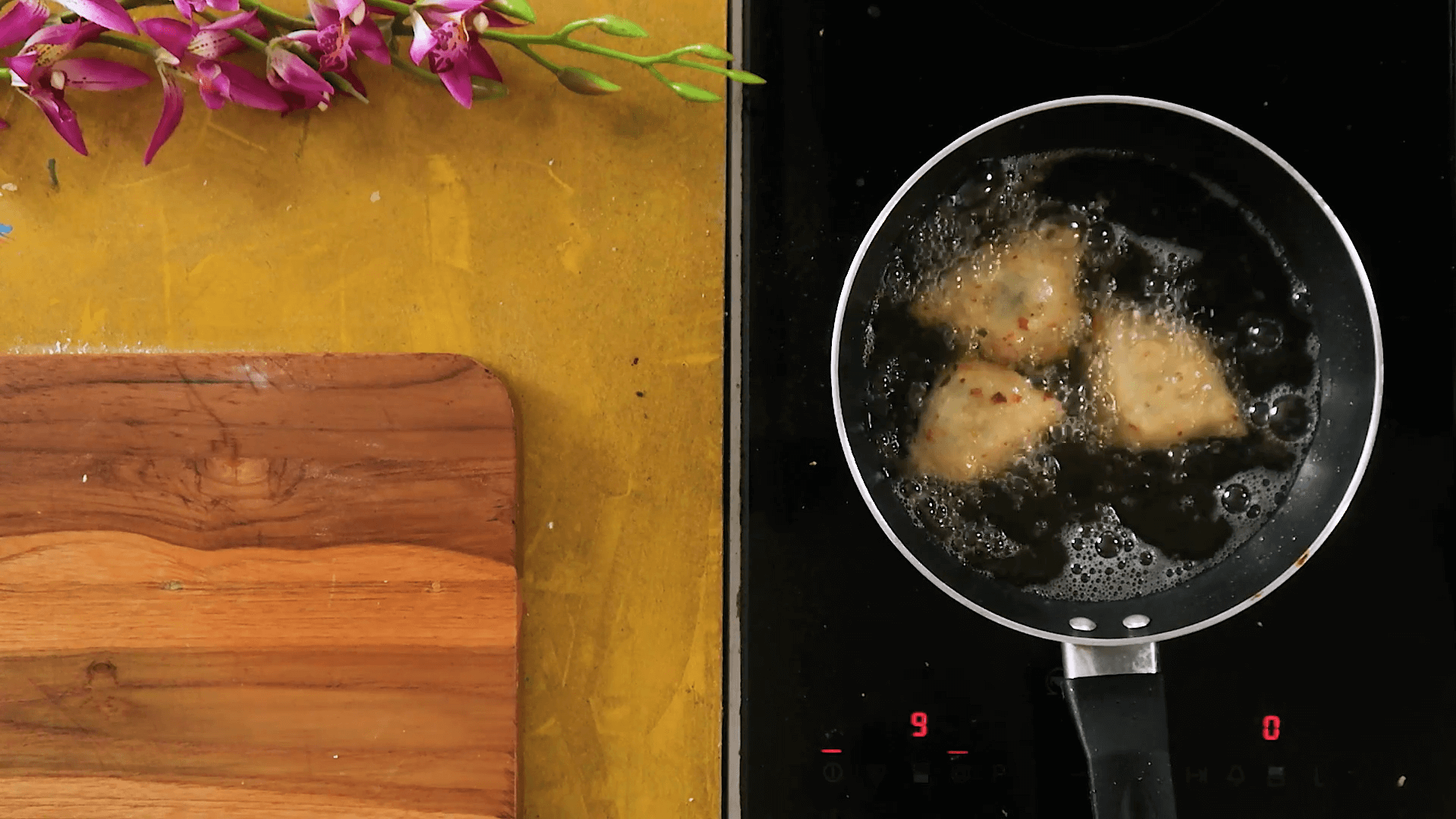 Deep Frying Samosa