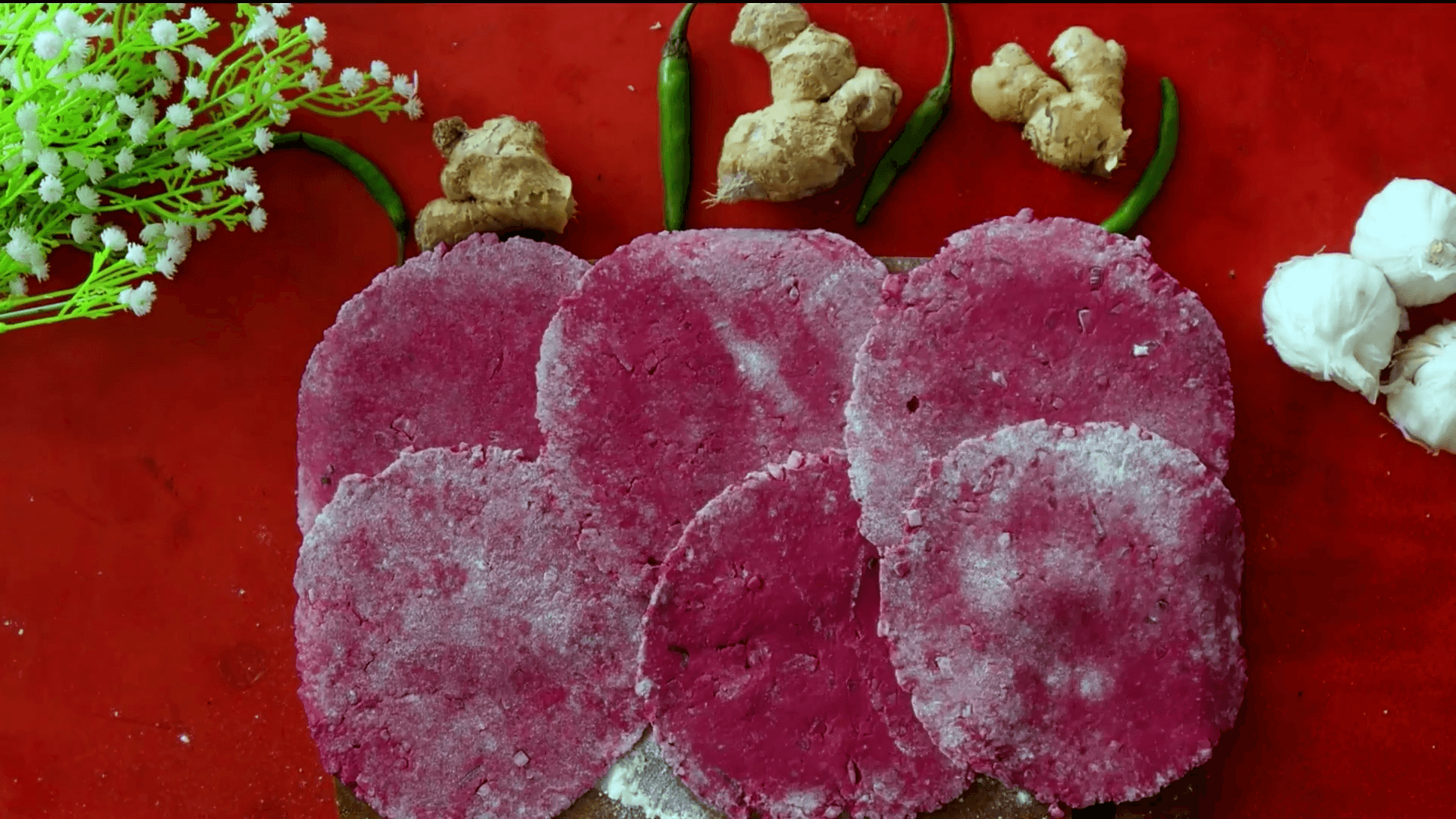 Oats and Beetroot Roti