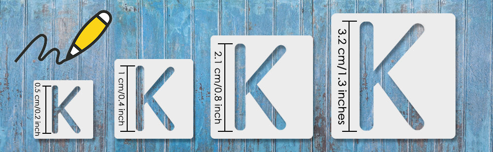 Plastic Alphabet and Number Stencils Set of 4 - Blue