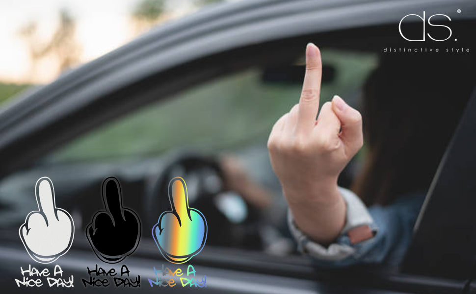 Middle Finger Sticker Set of 3 Colors Funny Car Stickers