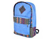 Canvas Bohemian Tribal Rucksack Backpack - Blue