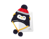 Penguin Warm Woolen Baby Hat with Earflap for 1-3 Years Old - Black