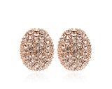 Sparkle Oval Crystal Clip On Earrings for Girls