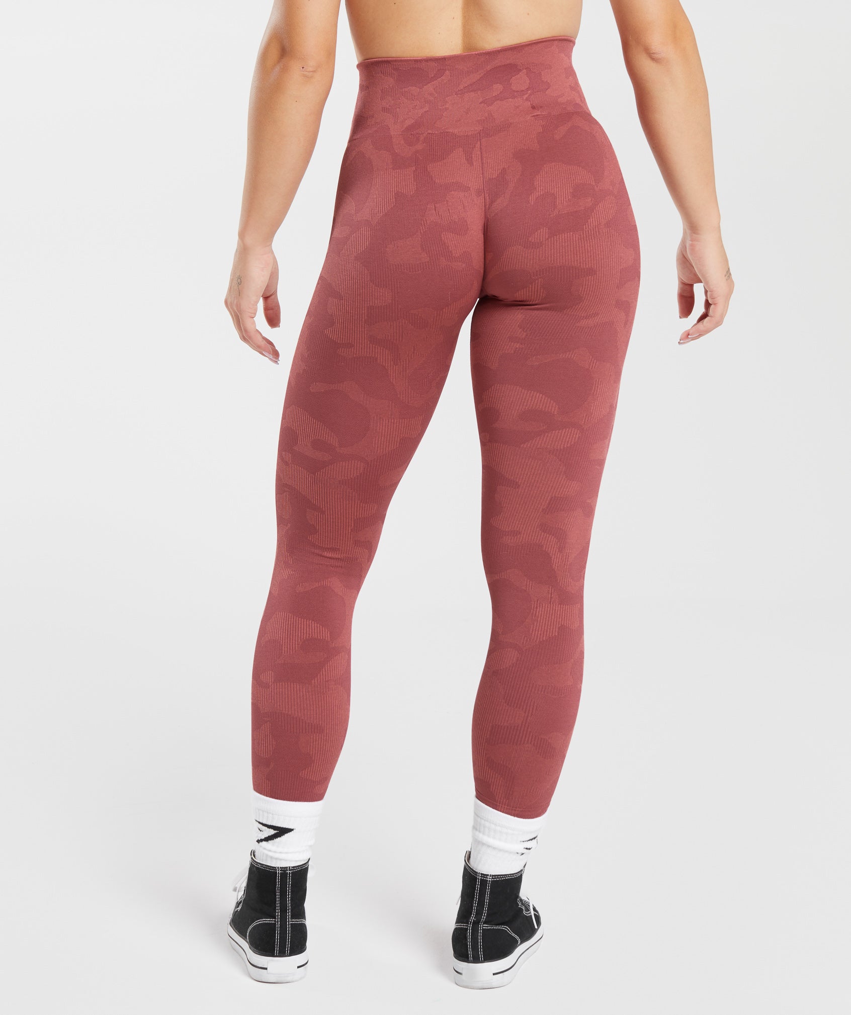 QRIC Women's Camo Seamless Leggings High Waist Workout Pants Tummy Control  Slim Stretch Gym Yoga Pants 
