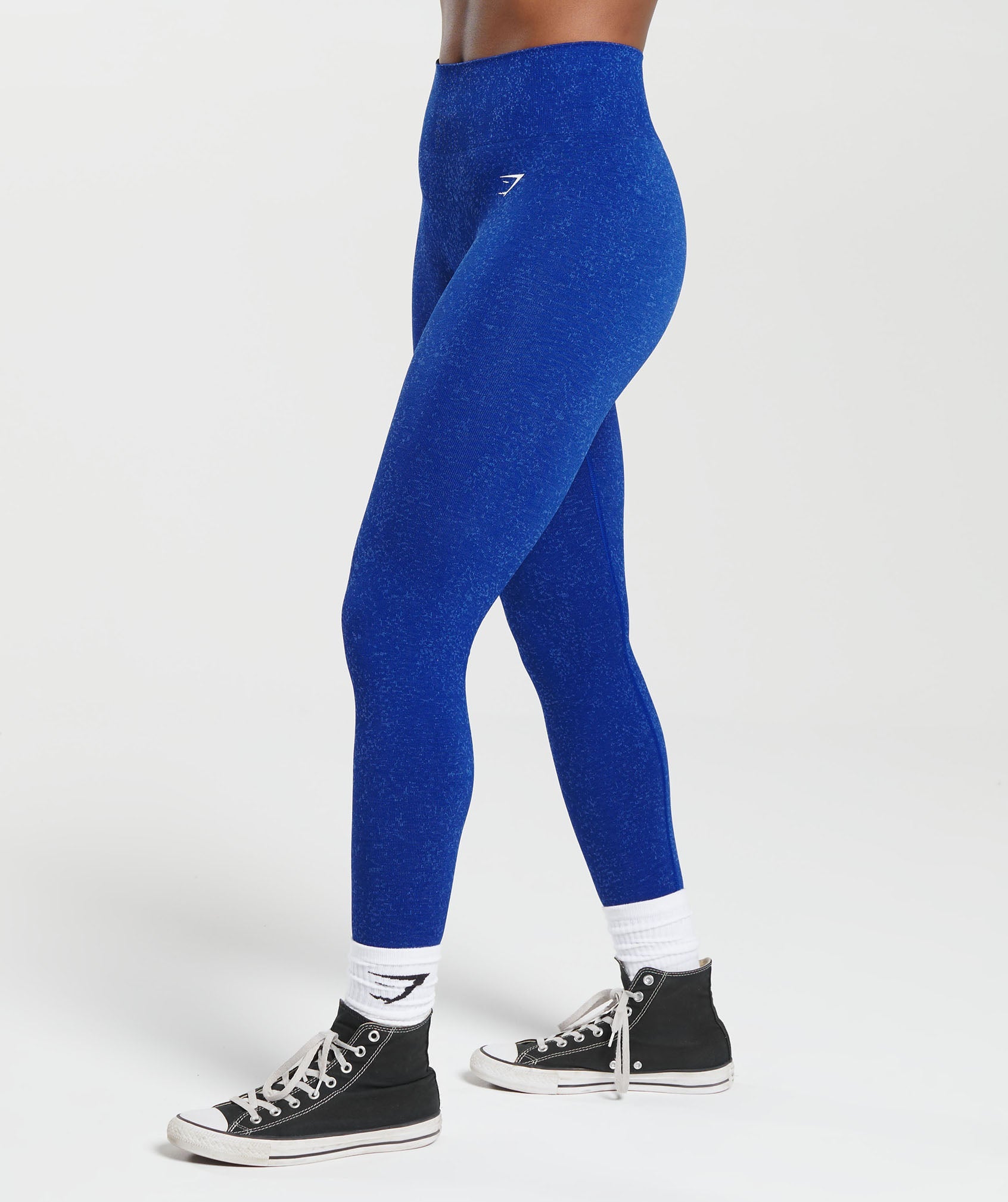 Rebelious Fit: Solid Seamless Leggings in Cobalt Blue