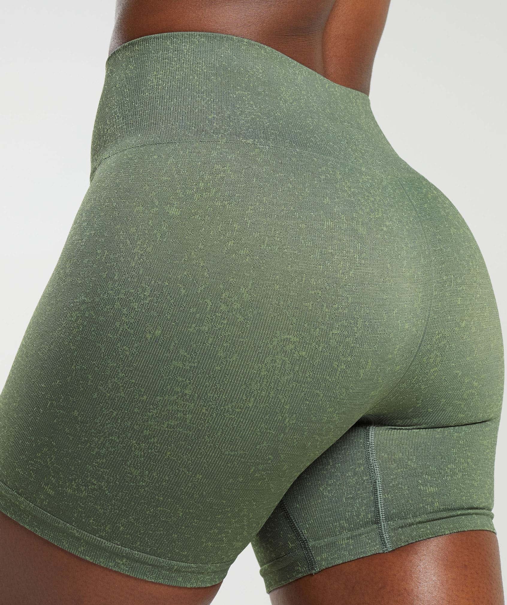 Gymshark Adapt Fleck Seamless Shorts - Dusk Green/Light Sage Green