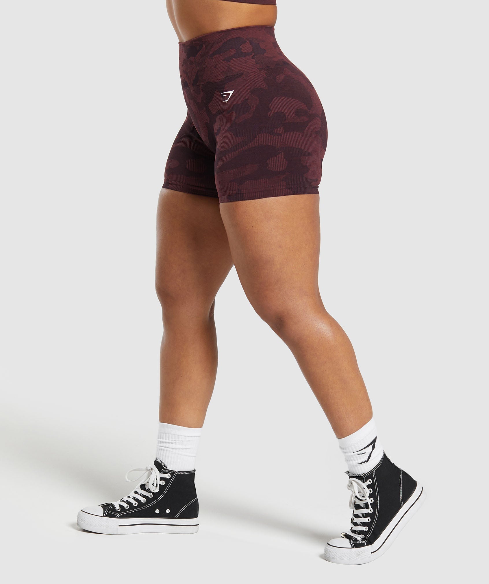 Adapt Camo Seamless Shorts in Plum Brown/Burgundy Brown - view 3