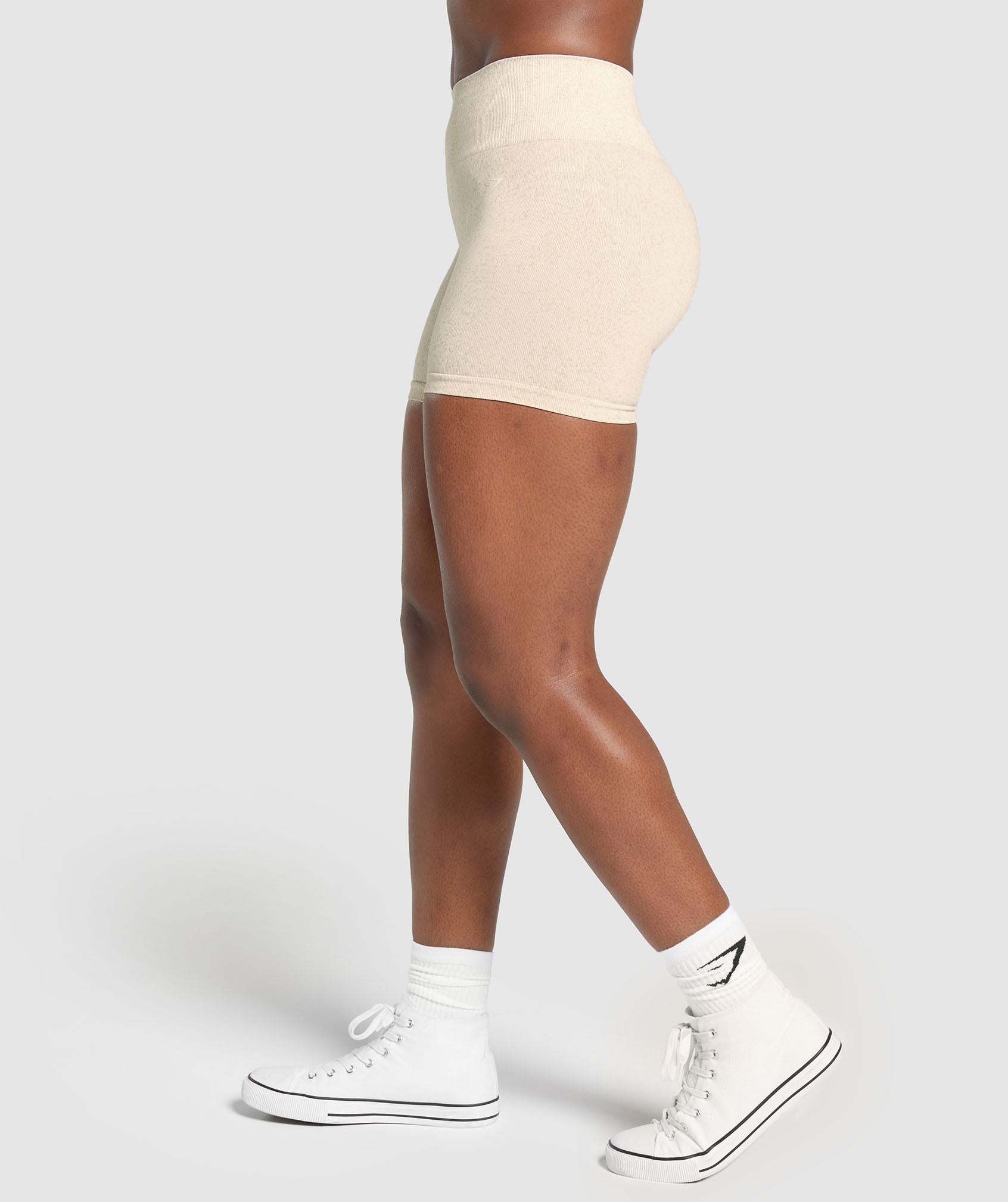 Adapt Fleck Seamless Shorts in Coconut White - view 3