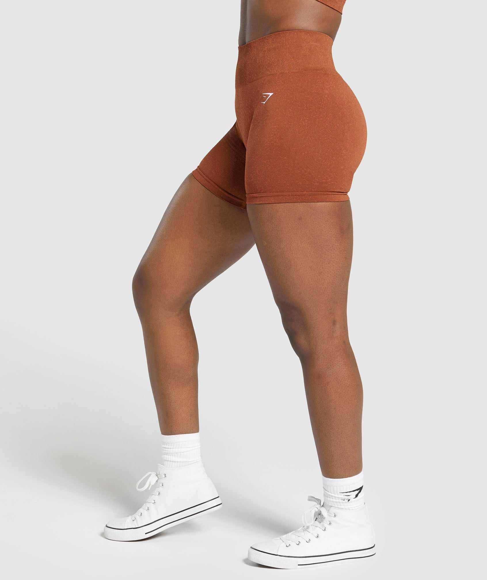 Adapt Fleck Seamless Shorts in Copper Brown/Terracotta Orange - view 3