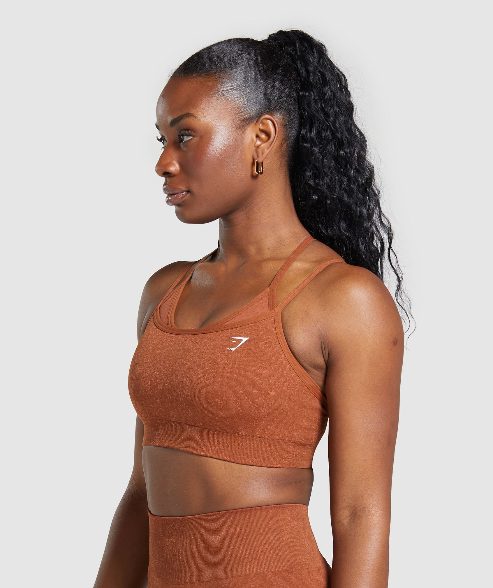 Gymshark Adapt Fleck Seamless Sports Bra - Sandstone Brown