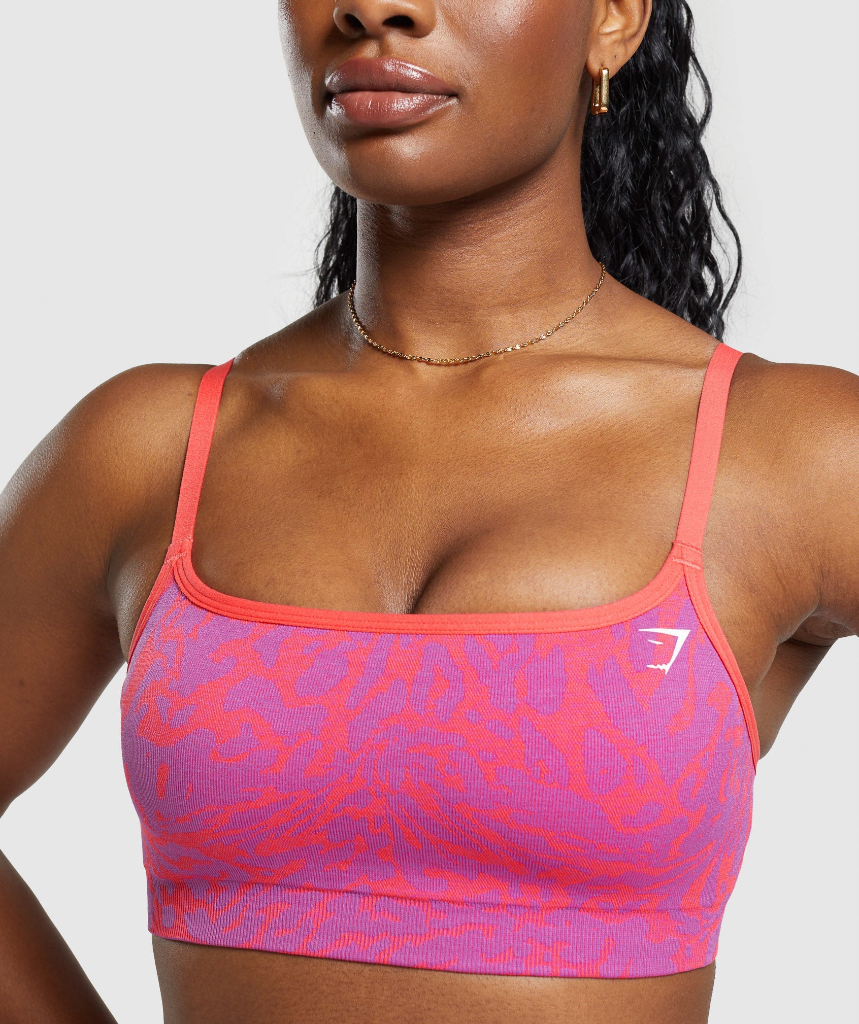 Adapt Safari Seamless Sports Bra in Shelly Pink/Fly Coral - view 5