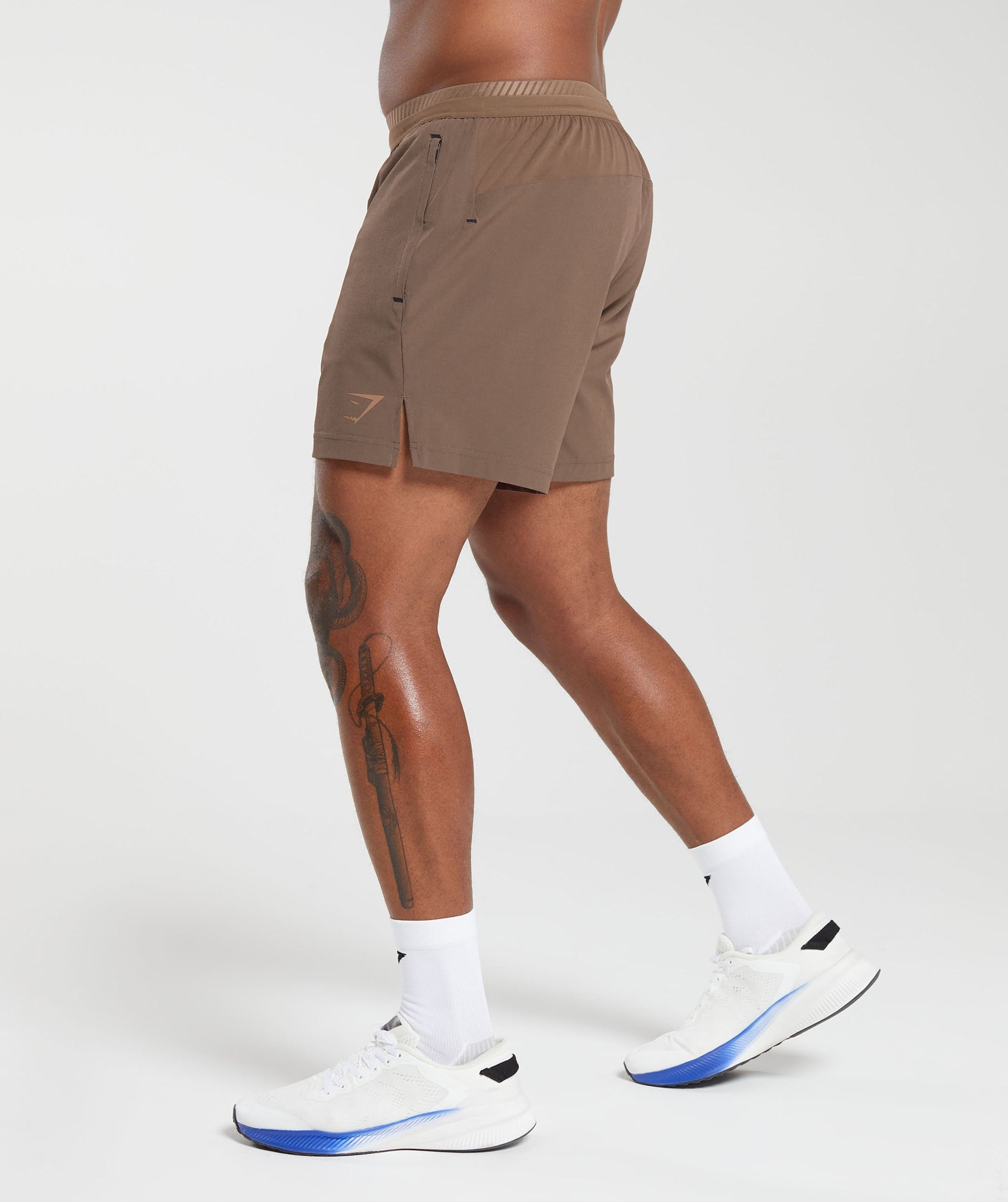Apex 5" Hybrid Shorts in Soft Brown - view 3