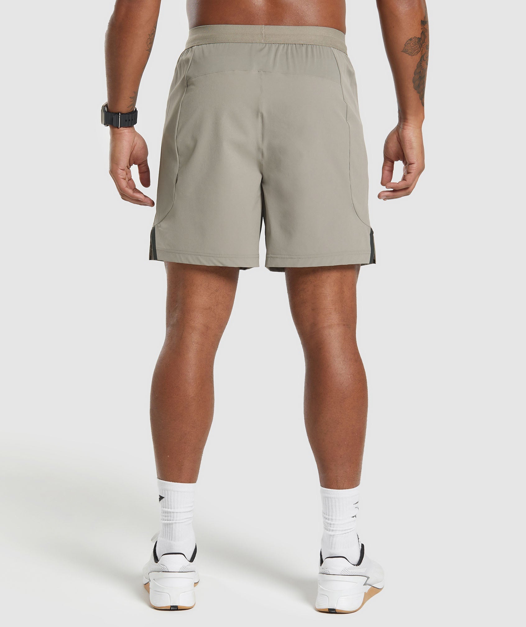 Apex 7" Hybrid Shorts in Linen Brown - view 2