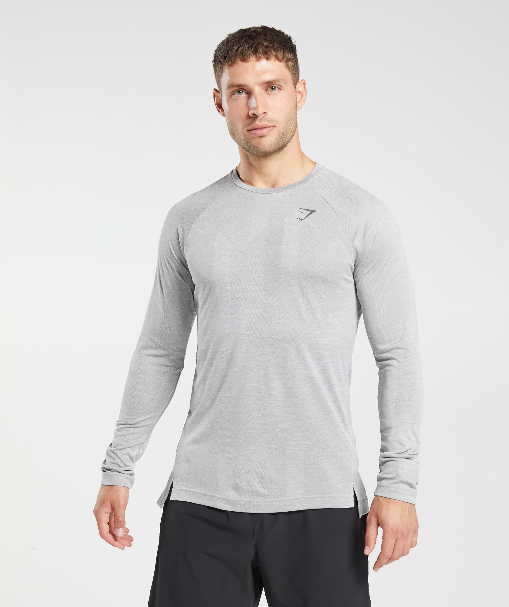 Gymshark Apex Long Sleeve T-Shirt - Light Grey/Smokey Grey | Gymshark